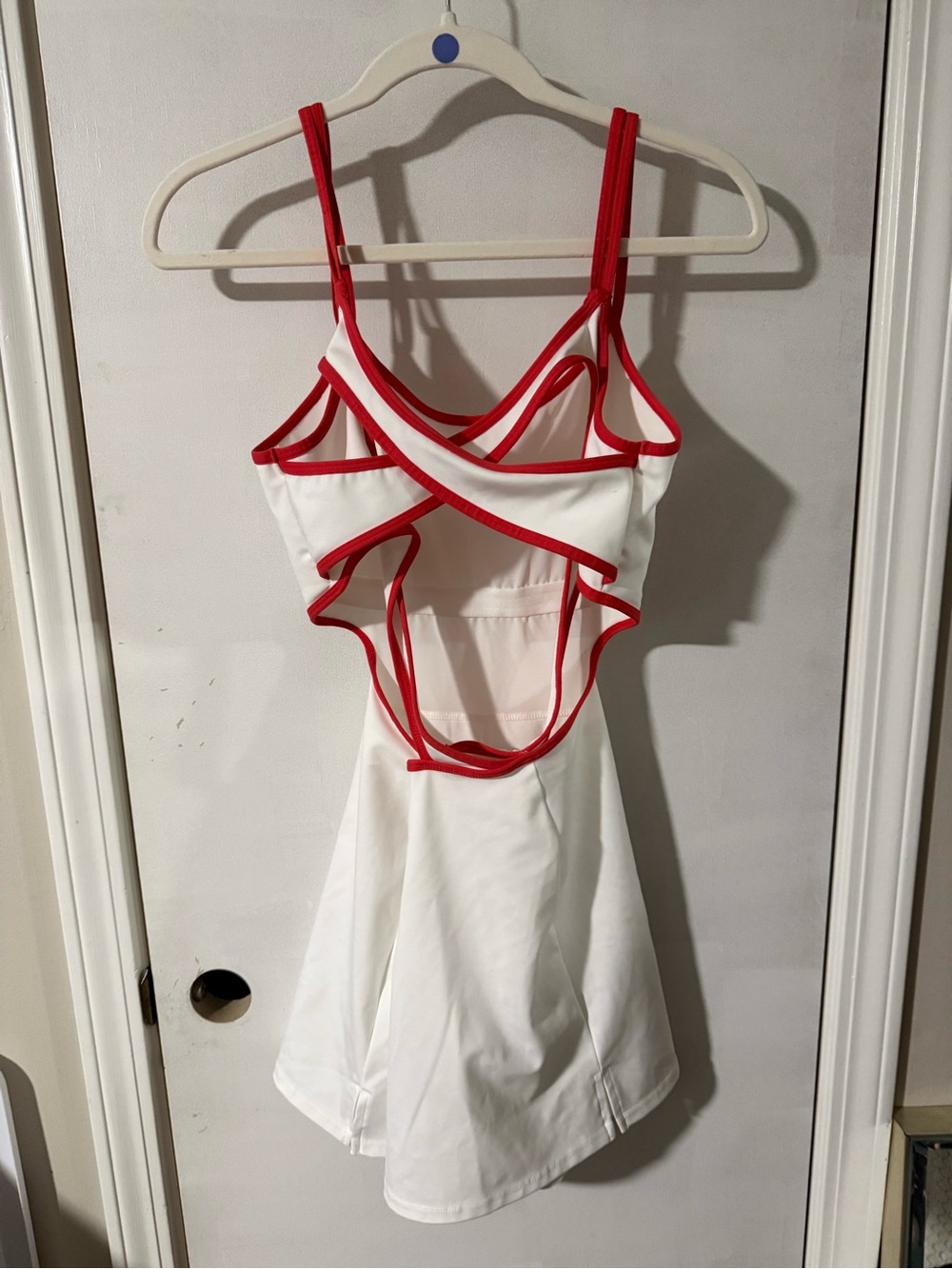 FP Movement by Free People White Mini Dress with Red Trim - Picture 2 of 3